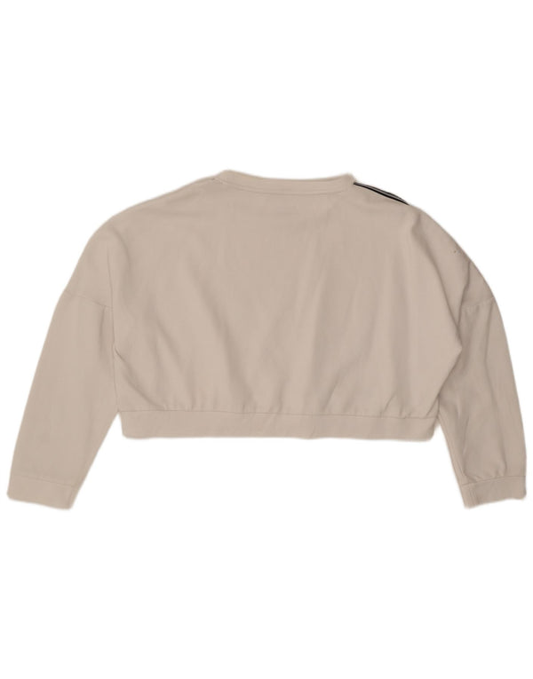 Felpa oversize corta da donna Lotto Maglione UK 20 2XL Cotone bianco