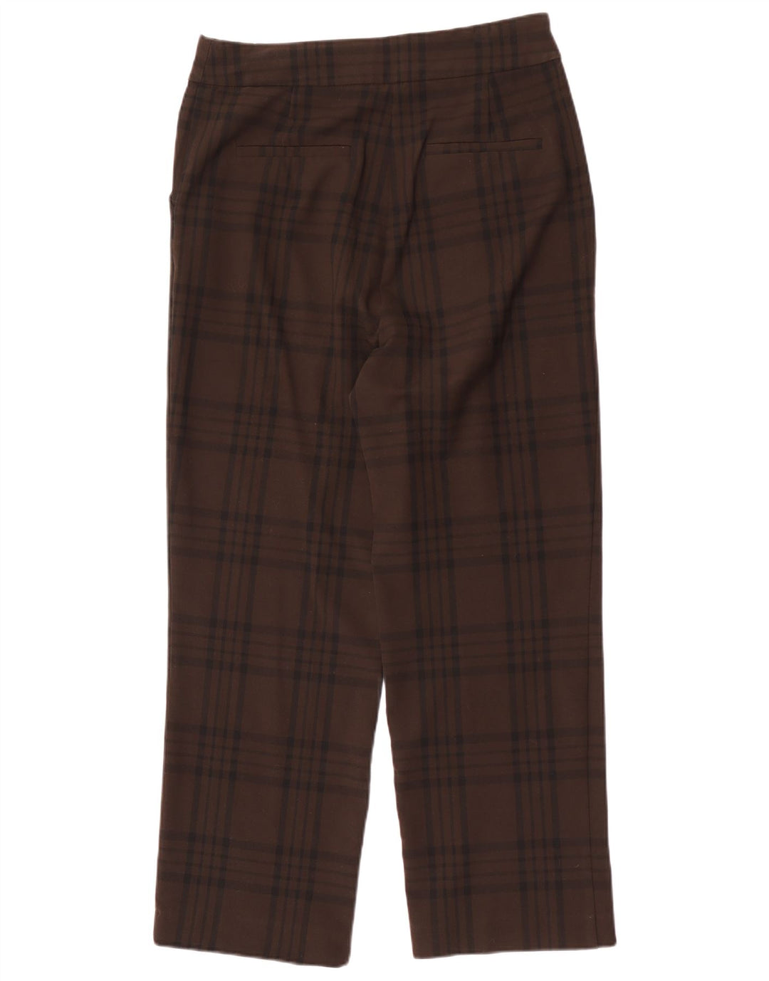 Pantaloni chino dritti da donna Zara grandi W30 L29 poliestere a quadri marroni