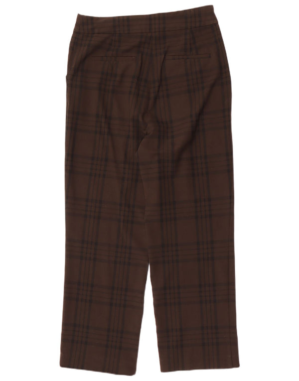 Pantaloni chino dritti da donna Zara grandi W30 L29 poliestere a quadri marroni