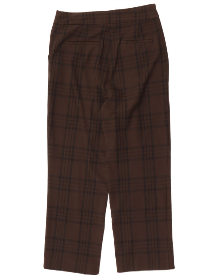 Pantaloni chino dritti da donna Zara grandi W30 L29 poliestere a quadri marroni