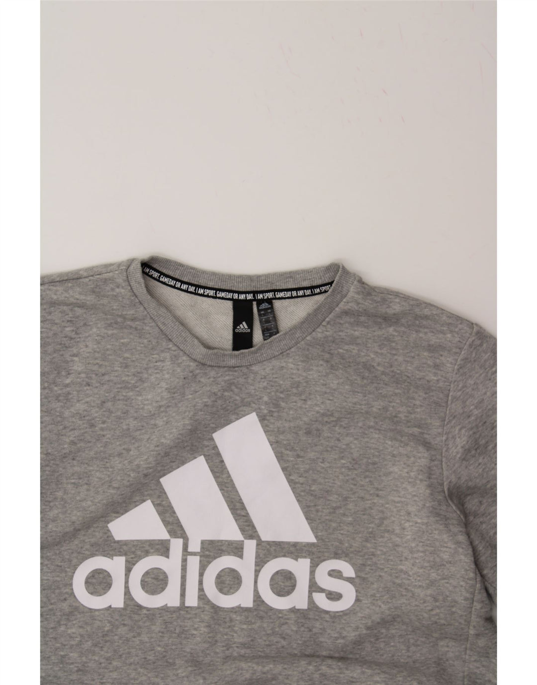 ADIDAS Mens Graphic Sweatshirt Jumper Large Grey Cotton Vintage Adidas and Second-Hand Adidas from Messina Hembry 
