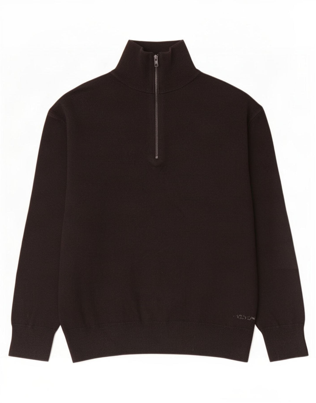 Maglione Zara da uomo con zip e collo in cotone nero medio