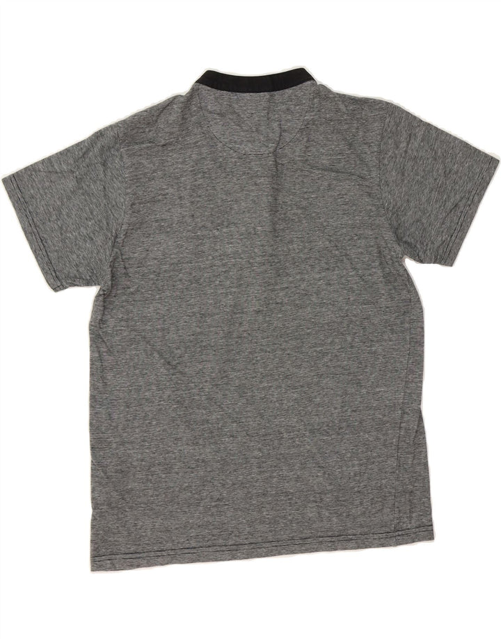 PIERRE CARDIN Mens Polo Shirt Medium Grey Striped Cotton Vintage Pierre Cardin and Second-Hand Pierre Cardin from Messina Hembry 