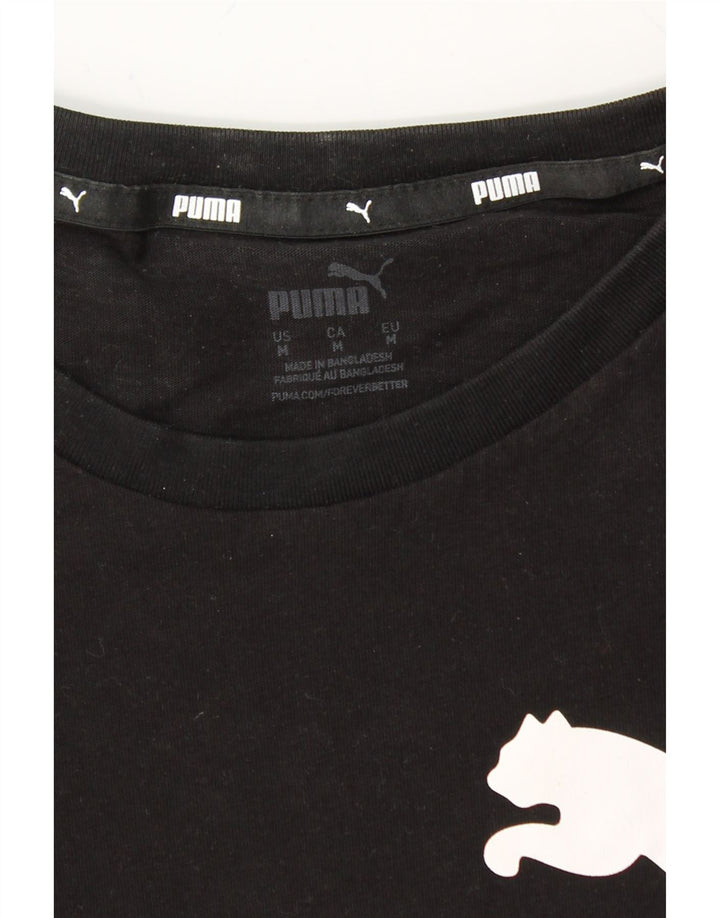 PUMA Mens Graphic T-Shirt Top Medium Black Cotton Vintage Puma and Second-Hand Puma from Messina Hembry 
