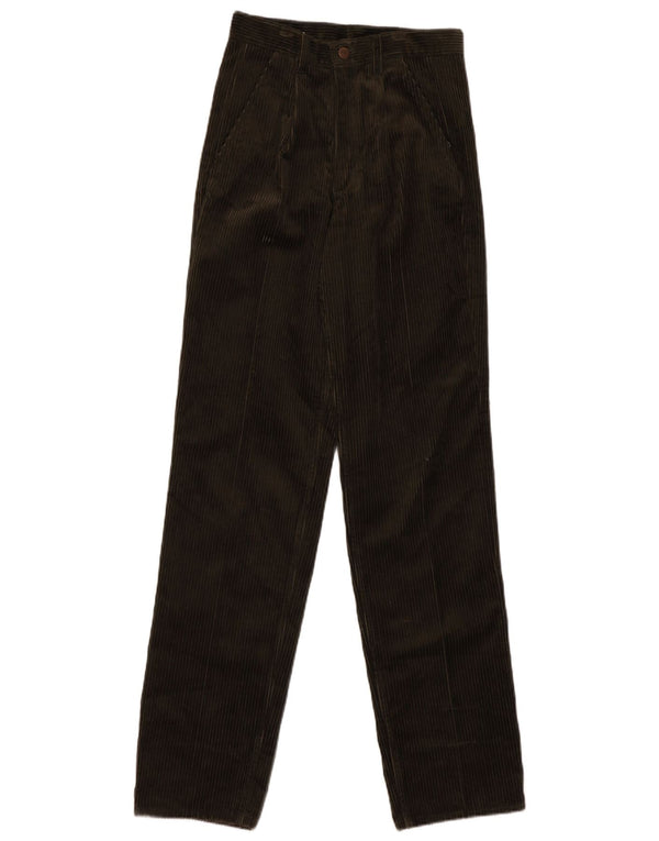 Pantaloni da donna in velluto a coste con picchetti a vita alta Rifle W28 L36 cotone kaki