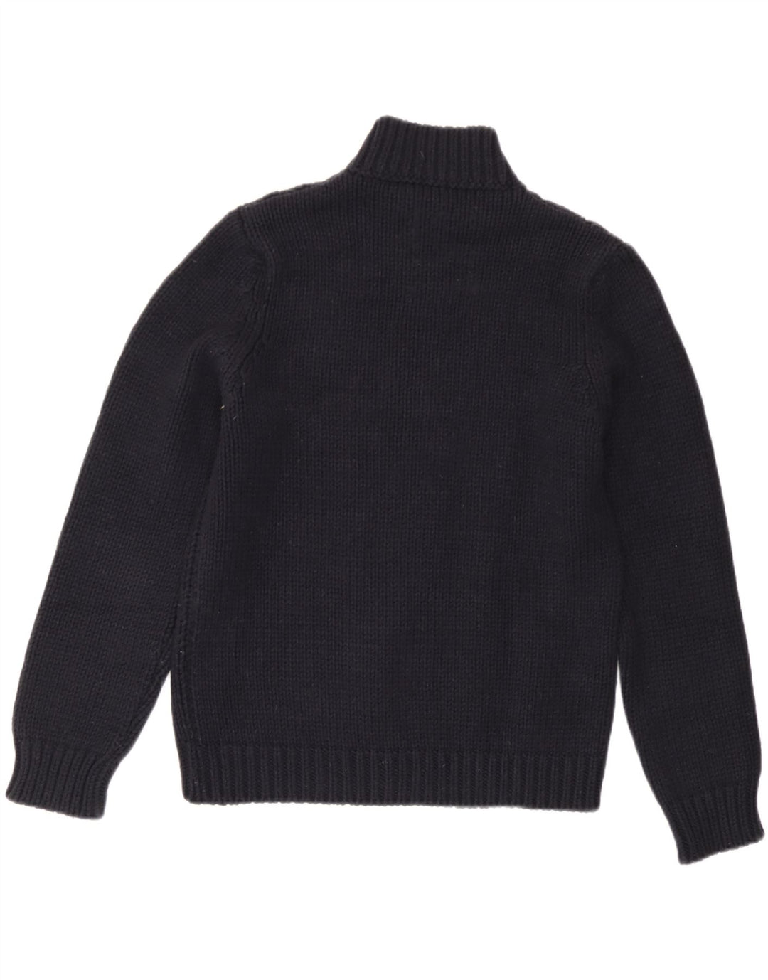 Maglione maglione da donna a collo alto Sisley UK 14 Lana blu navy medio