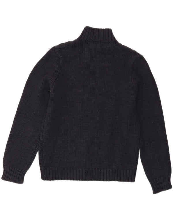 Maglione maglione da donna a collo alto Sisley UK 14 Lana blu navy medio