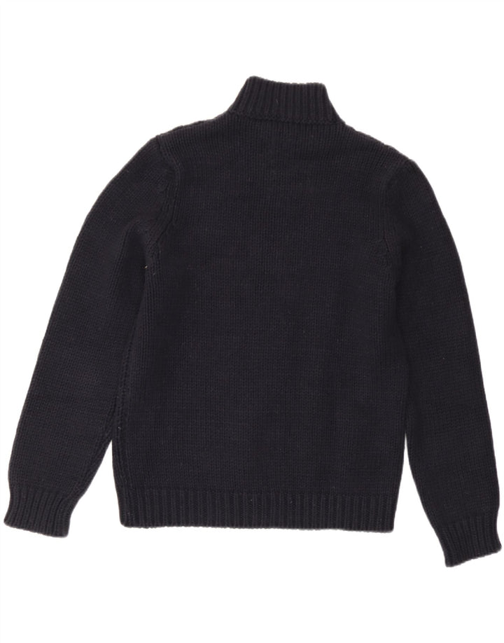 Maglione maglione da donna a collo alto Sisley UK 14 Lana blu navy medio