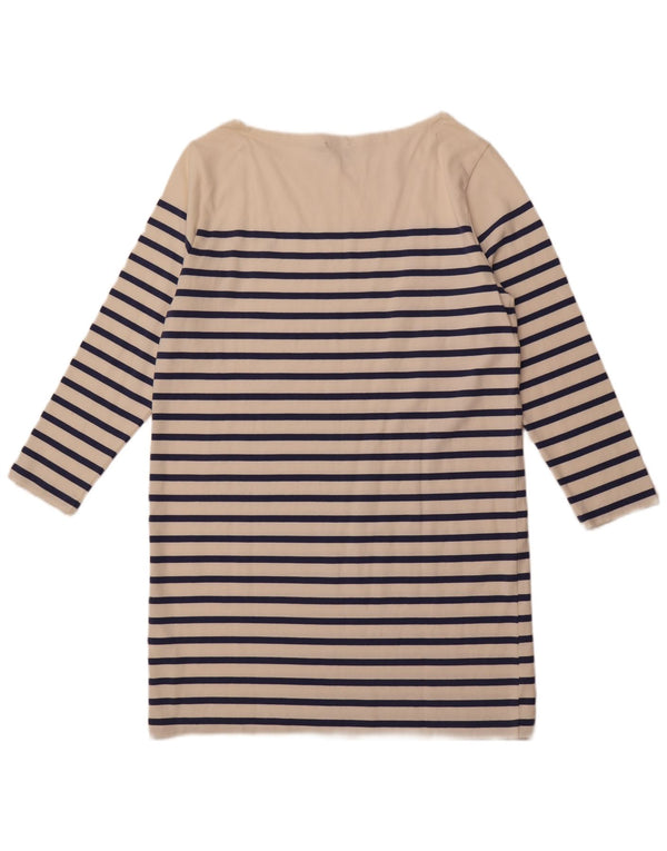 POLO RALPH LAUREN Abito t-shirt a maniche lunghe da donna UK 18 XL a righe bianche