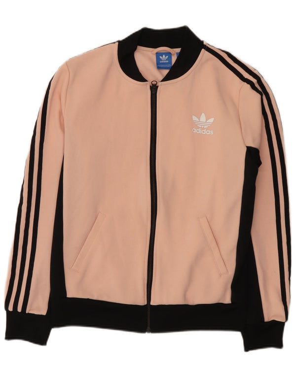 Giacca da ginnastica grafica da donna Adidas UK 10 Small Pink Colourblock