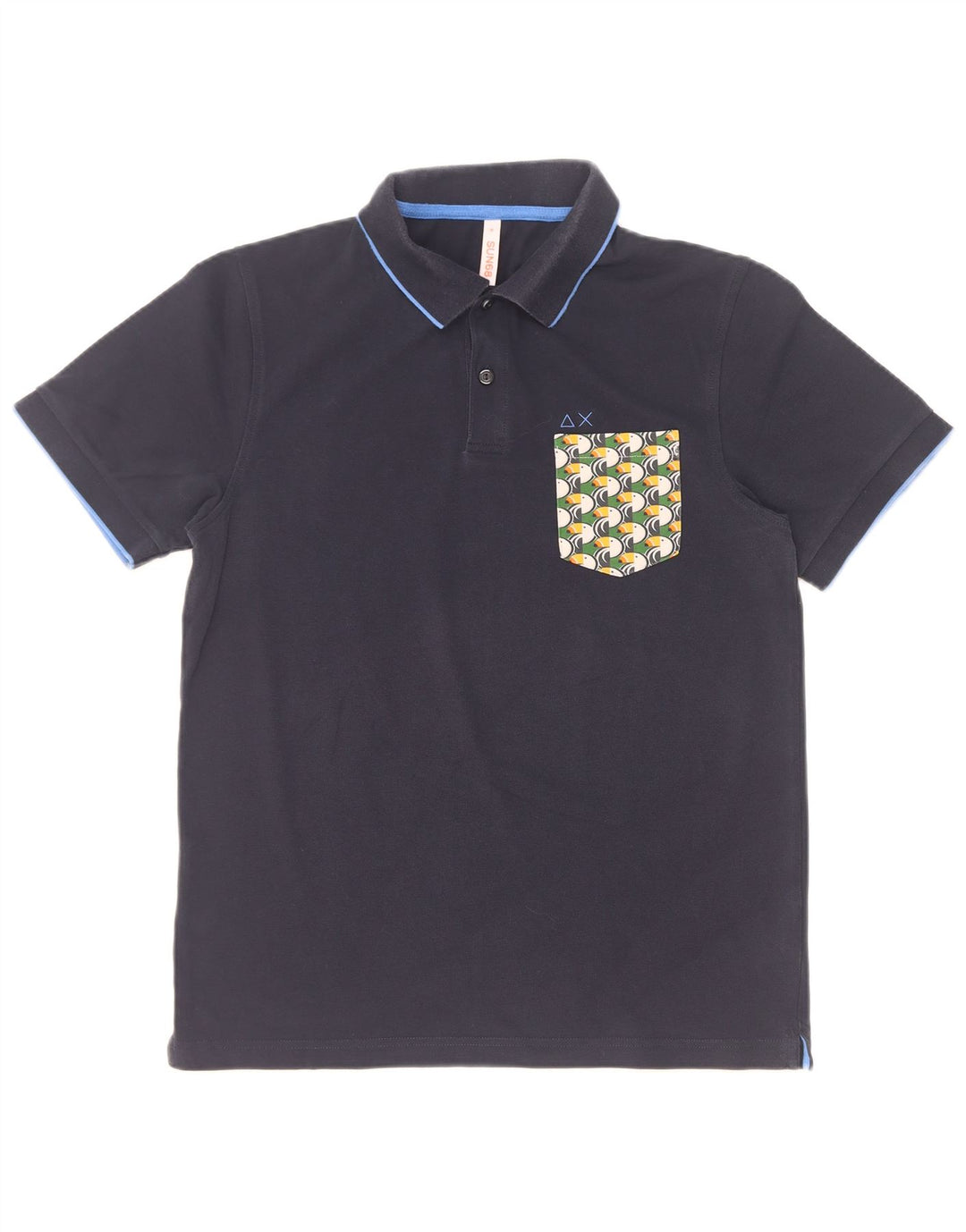 Polo da uomo Sun68 in cotone blu navy medio
