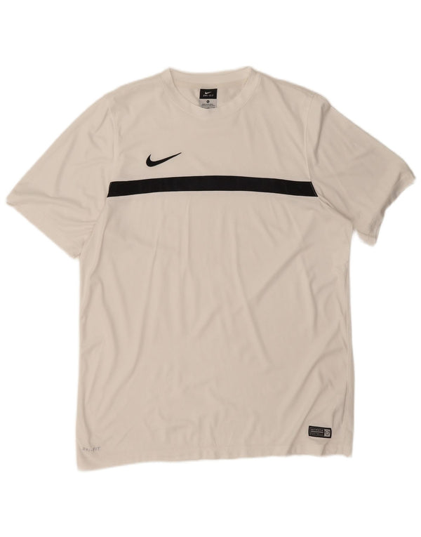T-shirt da uomo Nike Dri Fit Top XL poliestere color block bianco