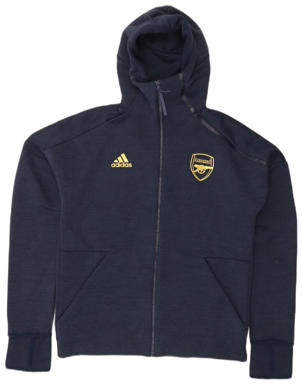 Felpa con cappuccio e zip Adidas Arsenal da uomo, media, in poliestere blu navy