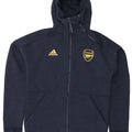 Felpa con cappuccio e zip Adidas Arsenal da uomo, media, in poliestere blu navy