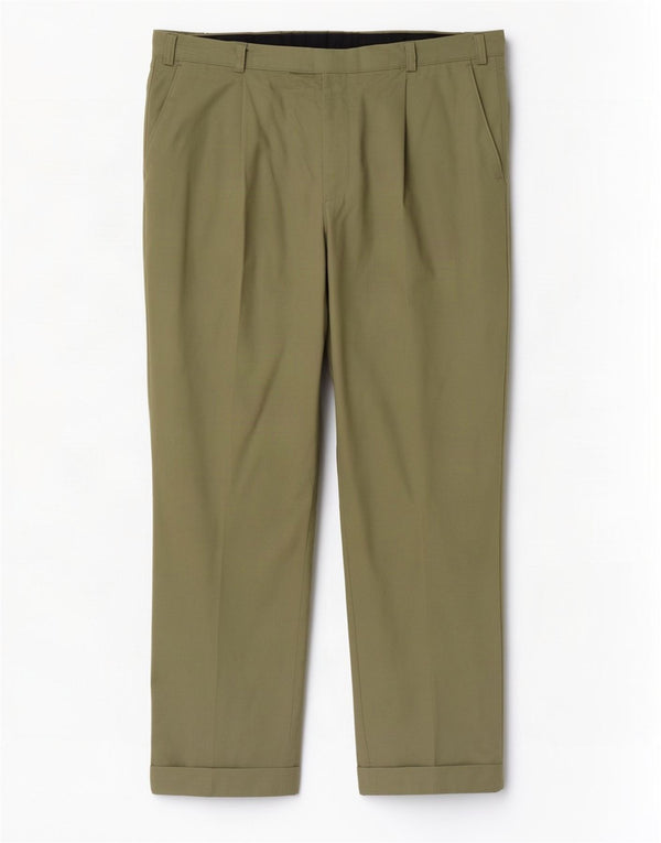 Pantaloni da abito con pegging da uomo Pierre Cardin W40 L31 Cachi