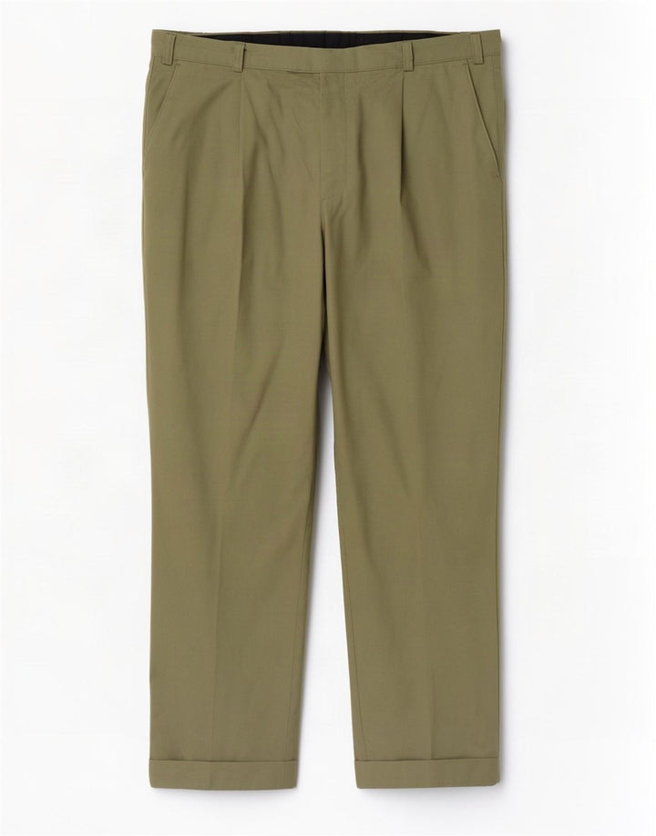 Pantaloni da abito con pegging da uomo Pierre Cardin W40 L31 Cachi