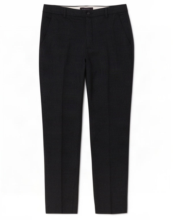 Pantaloni da abito da donna Marks & Spencer UK 12 Medium W32 L28 Blu navy a quadri