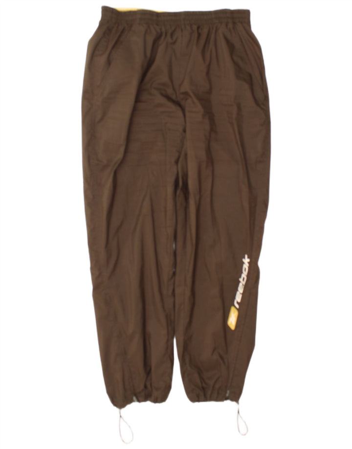 Pantaloni da tuta con grafica Reebok da uomo, pantaloni da jogging, piccoli, in poliestere marrone