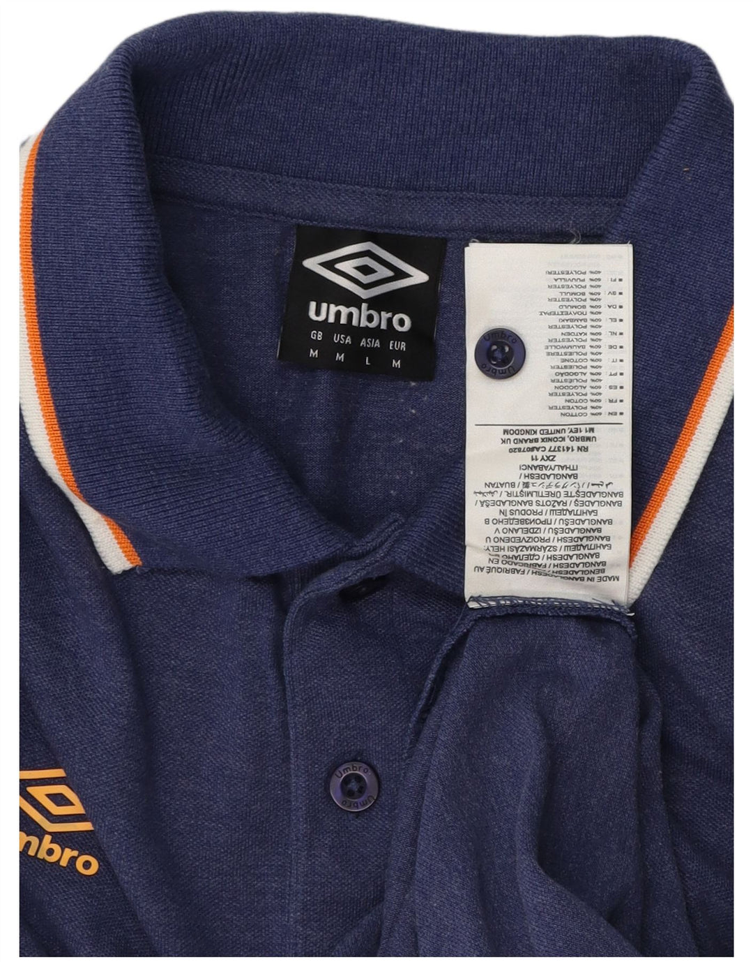 Polo da uomo UMBRO media cotone blu navy