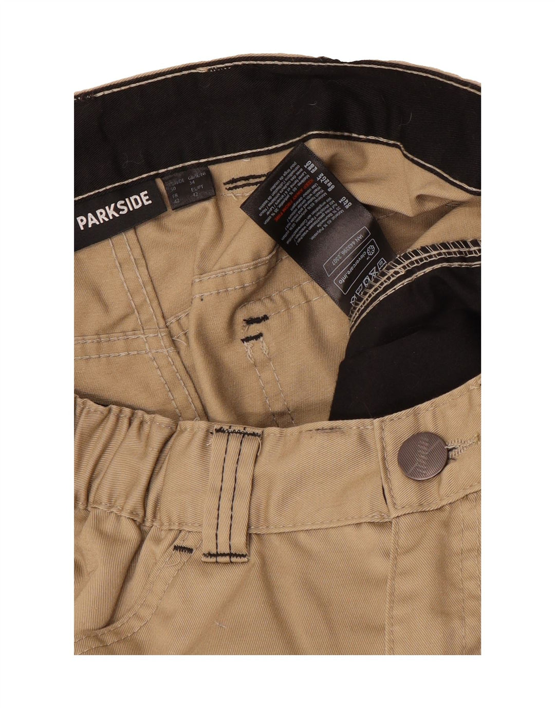 PARKSIDE Mens Straight Cargo Trousers W34 L32 Beige Polyester Vintage Parkside and Second-Hand Parkside from Messina Hembry 