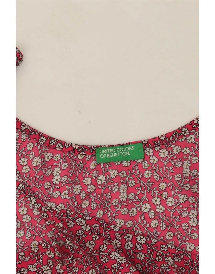 Cami Top da donna Benetton UK 12 rosso medio floreale