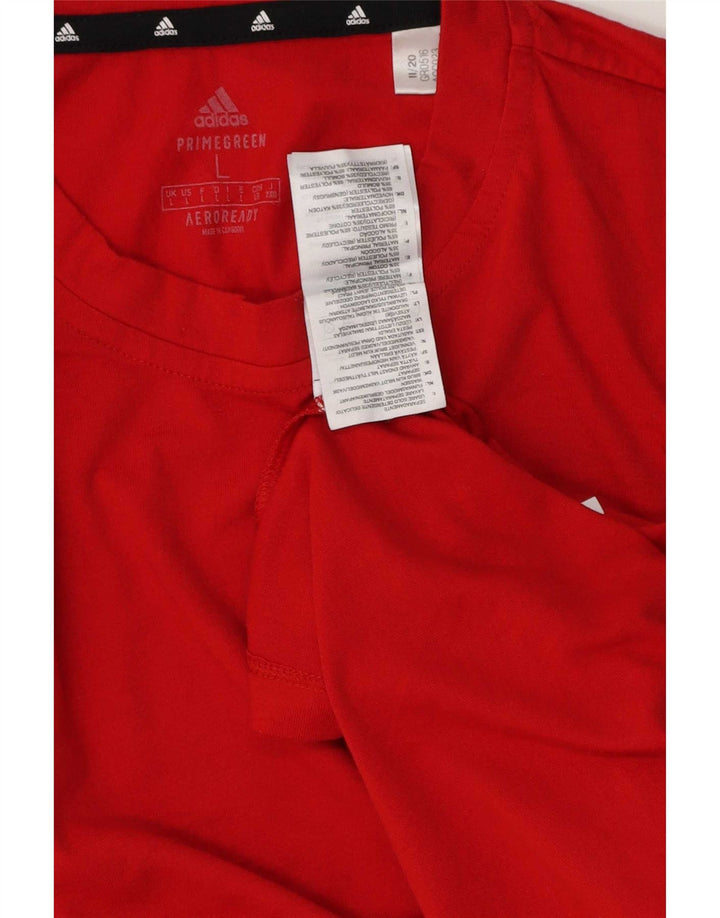 T-shirt da uomo Adidas Top Large rossa in cotone