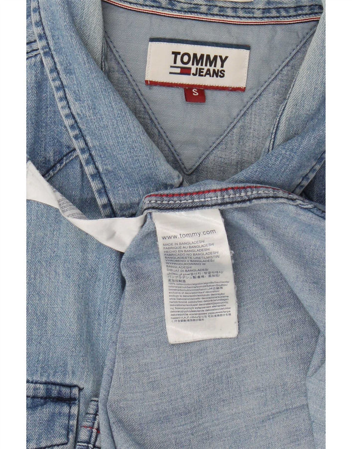 Camicia di jeans da uomo Tommy Hilfiger piccola in cotone blu