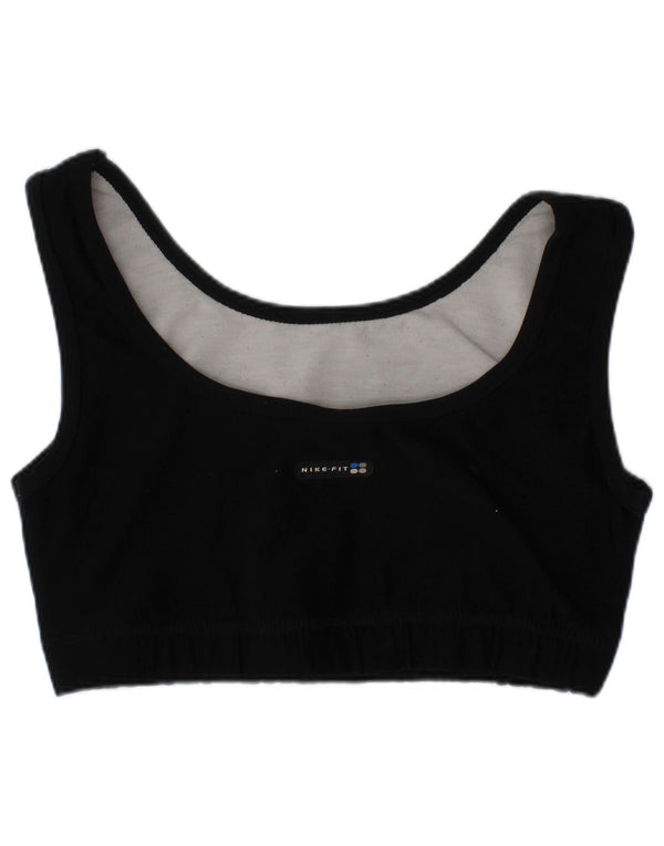 Top reggiseno sportivo Nike da donna UK 4/6 piccolo sportivo in poliestere nero