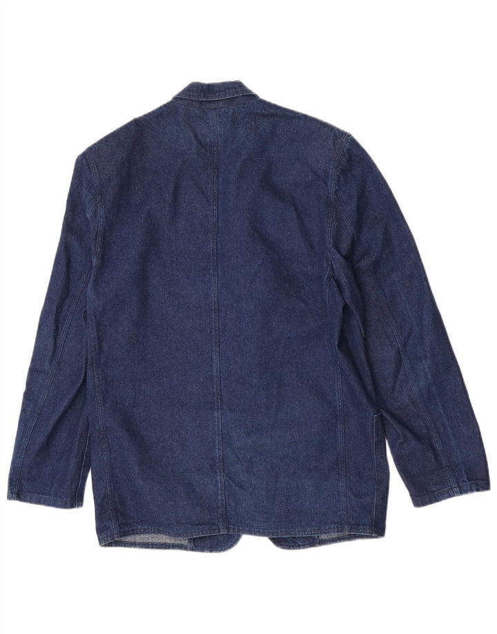 Giacca blazer in denim da uomo a 2 bottoni Meccano UK 38 cotone medio blu navy