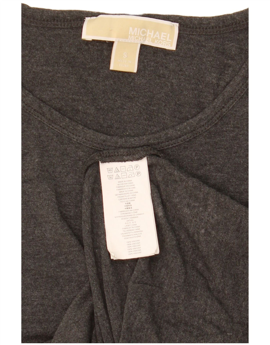 T-shirt da donna Michael Kors Top UK 10 Small in viscosa grigia