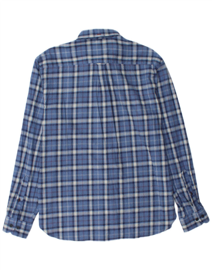 MARKS & SPENCER Camicia da uomo in flanella blu Harbour scozzese blu medio