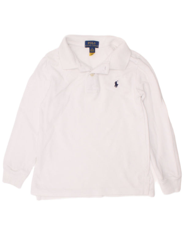 Polo Ralph Lauren Camicia a maniche lunghe da bambino 4-5 anni in cotone bianco