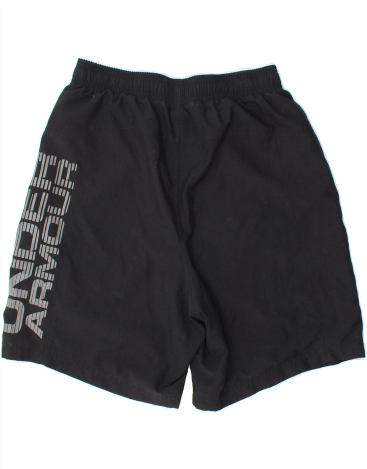 UNDER ARMOUR Mens Graphic Sport Shorts Medium Black Polyester Vintage Under Armour and Second-Hand Under Armour from Messina Hembry 