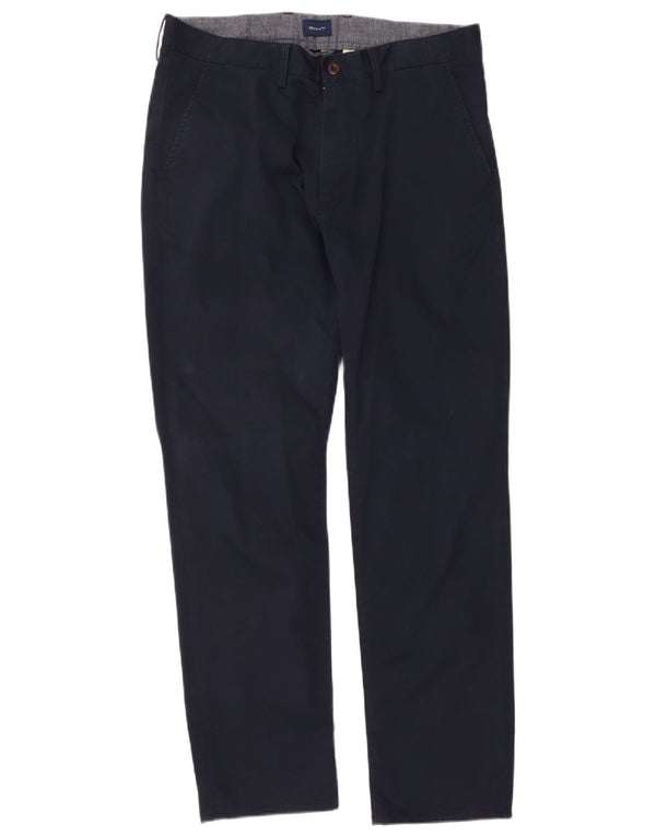 Pantaloni chino regolari dritti da uomo Gant W36 L31 blu navy
