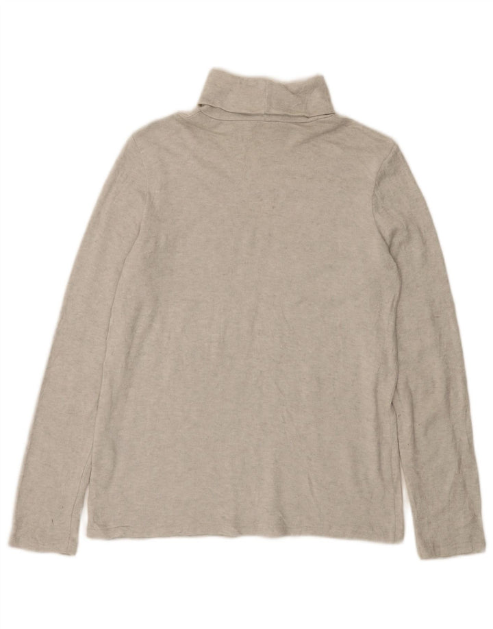 Top Zara da donna a maniche lunghe UK 14 grande viscosa chiazzata grigia