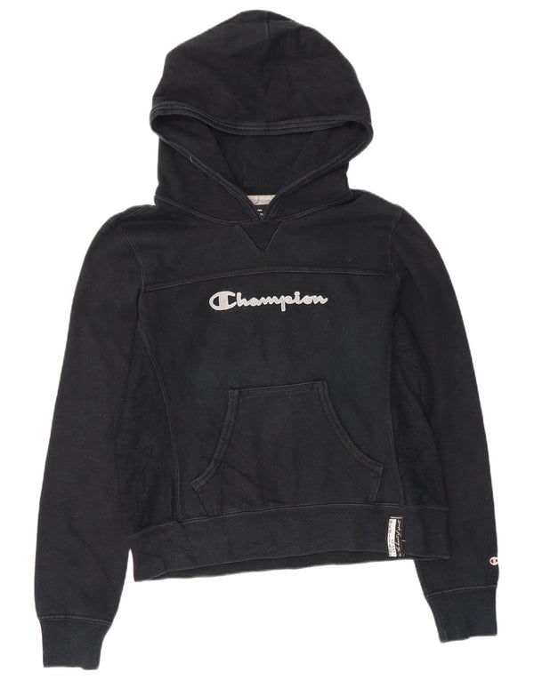 Felpa con cappuccio grafica da donna Champion UK 10 Small Cotone blu navy