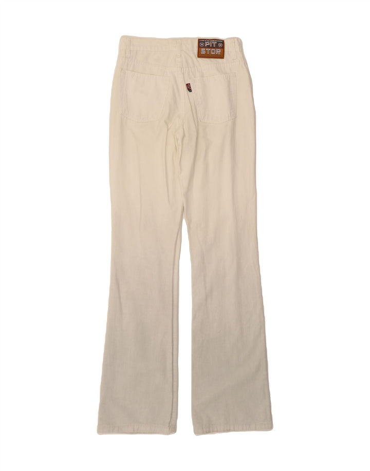 PIT STOP Womens High Waist Bootcut Jeans W32 L35 White Cotton Vintage Pit Stop and Second-Hand Pit Stop from Messina Hembry 
