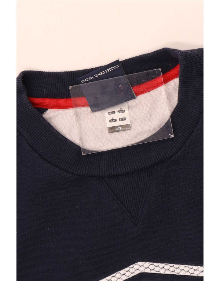 Felpa grafica da uomo Umbro Maglione grande blu navy color block