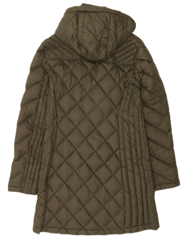 Cappotto imbottito con cappuccio da donna Michael Kors UK 10 piccolo nylon kaki