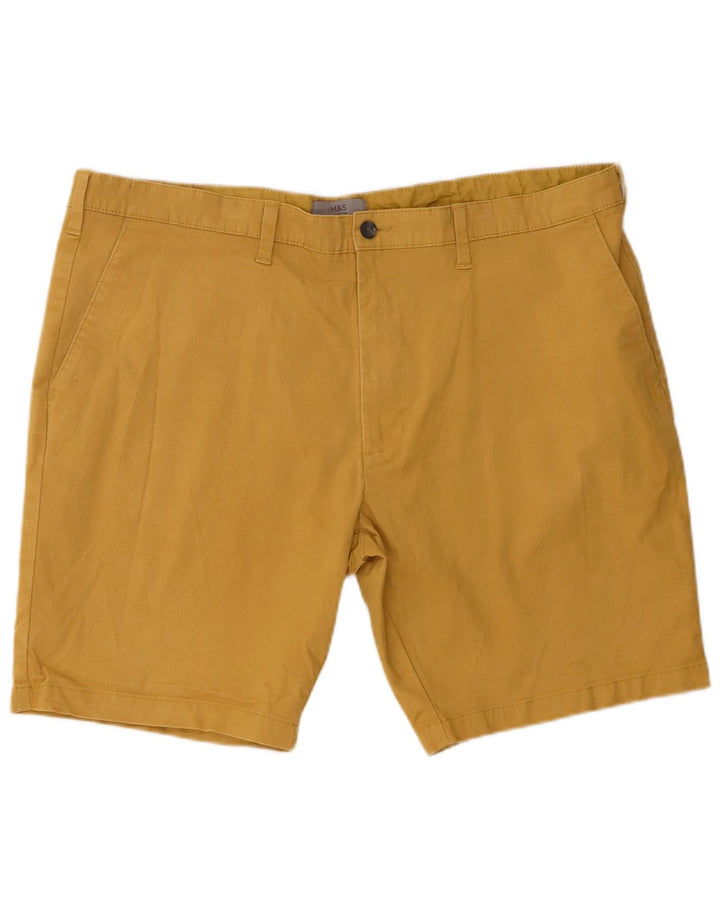 Pantaloncini chino da uomo Marks & Spencer W42 2XL cotone giallo