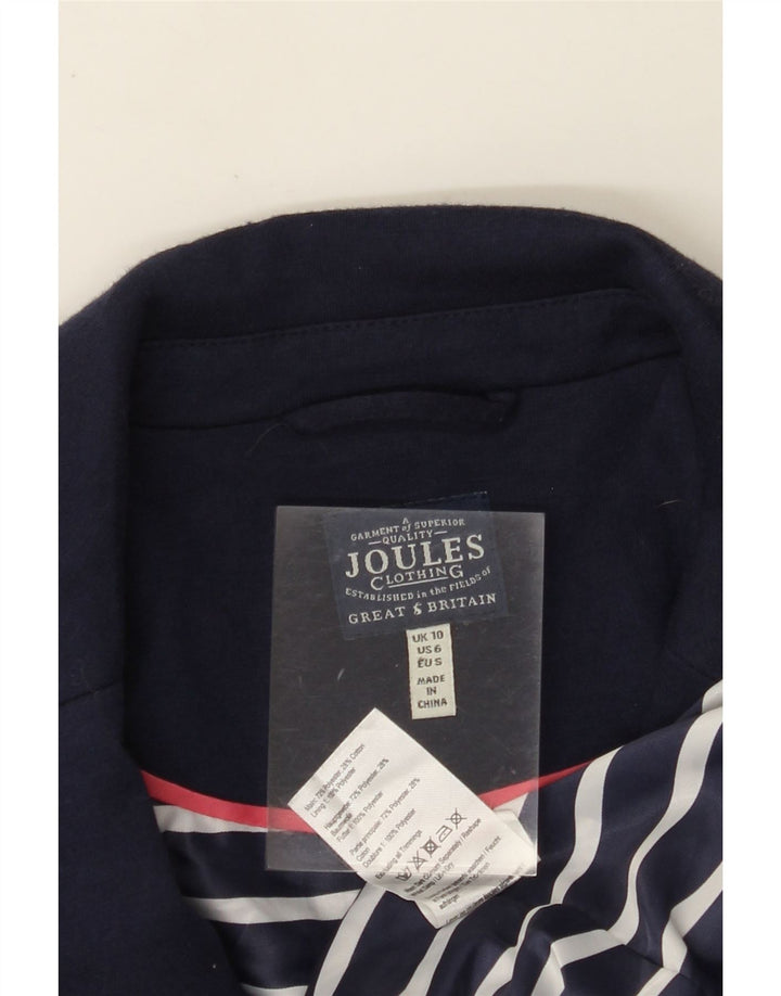 JOULES Giacca blazer da donna a 1 bottone UK 10 piccola in cotone blu navy
