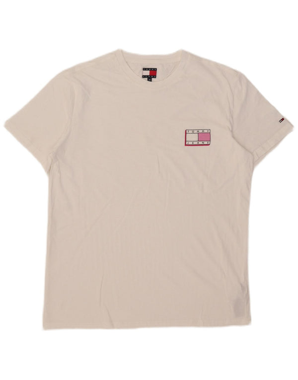 T-shirt da uomo Tommy Hilfiger Top in cotone bianco medio