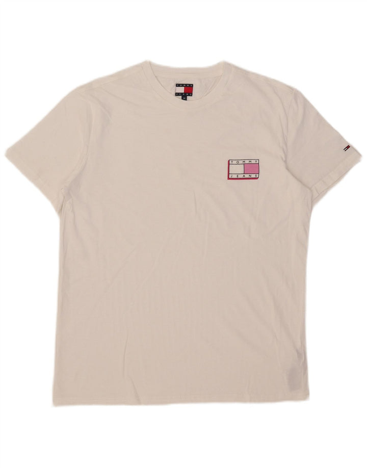 T-shirt da uomo Tommy Hilfiger Top in cotone bianco medio