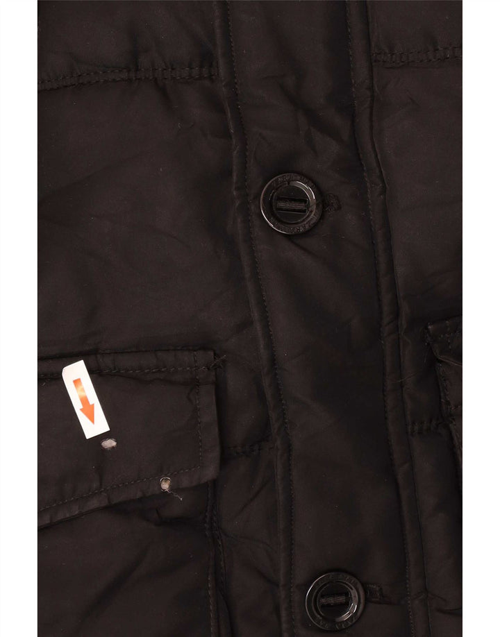 Giacca imbottita con cappuccio da uomo Zara UK 38 poliestere nero medio
