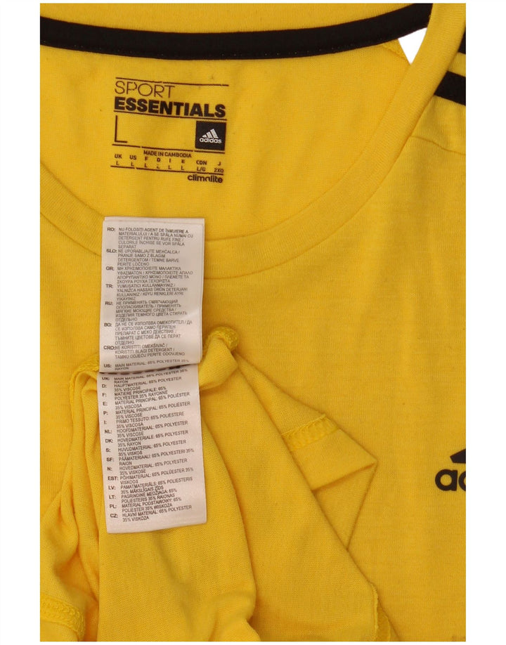 T-shirt Adidas Climalite da uomo, grande, in poliestere giallo