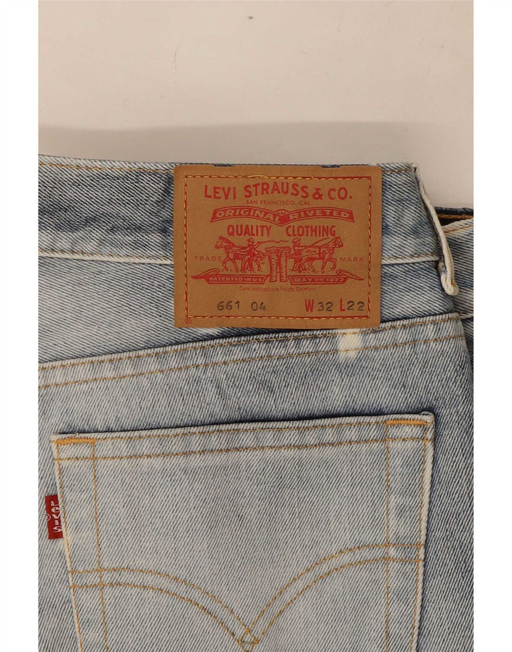 Levi's Uomo 661 Capri Jeans W32 L22 Blu Navy Colorblock