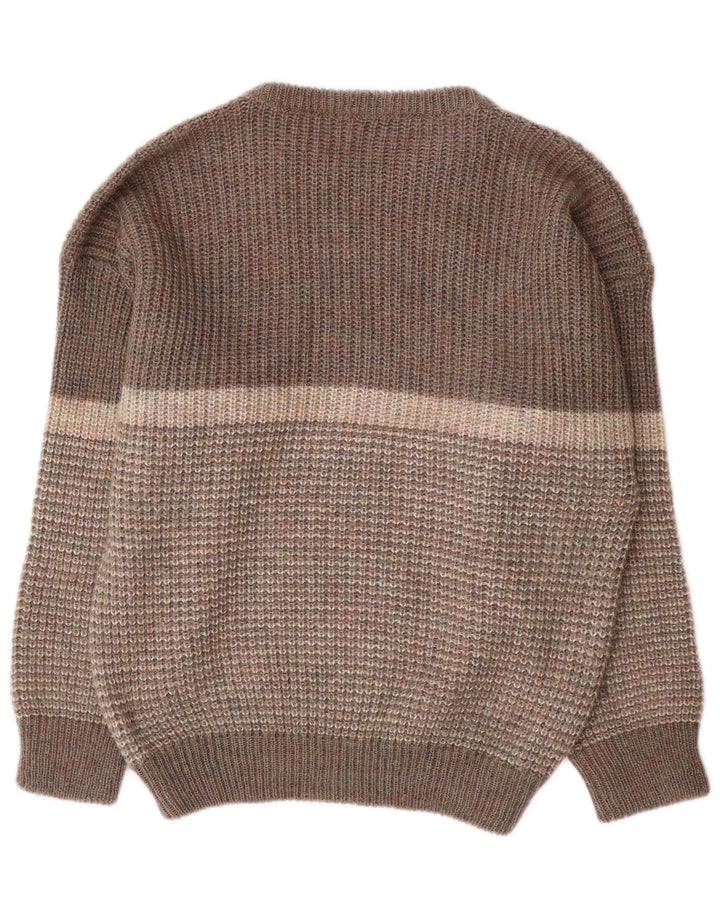 Walker Uomo Maglione Girocollo Maglione Grande Acrilico Colourblock Grigio