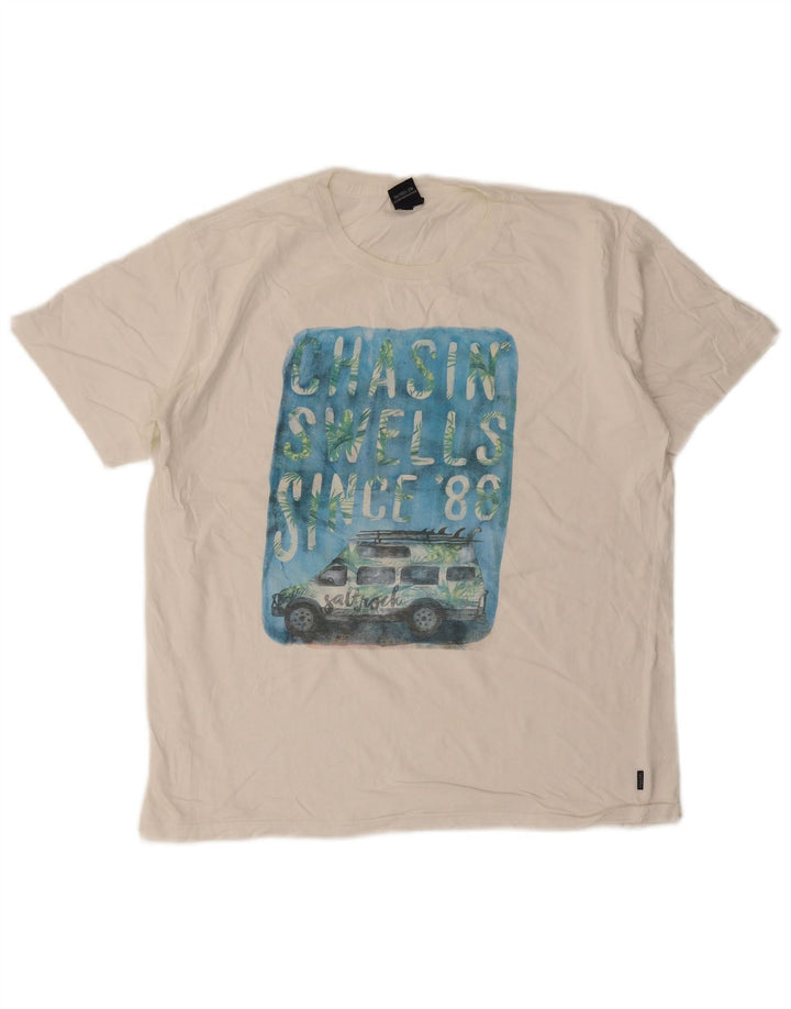 T-shirt grafica da uomo Saltrock Top in cotone bianco medio
