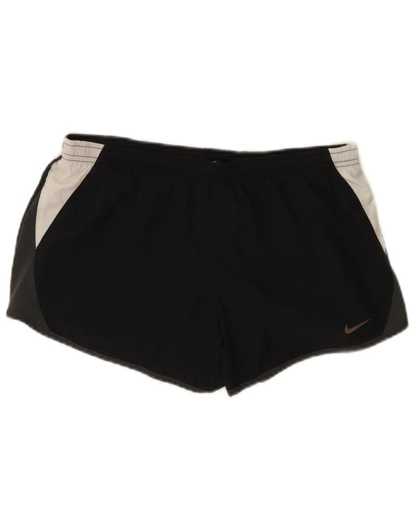 Nike Womens Dri Fit Sport Shorts UK 10 Small Black Colourblock Polyester
