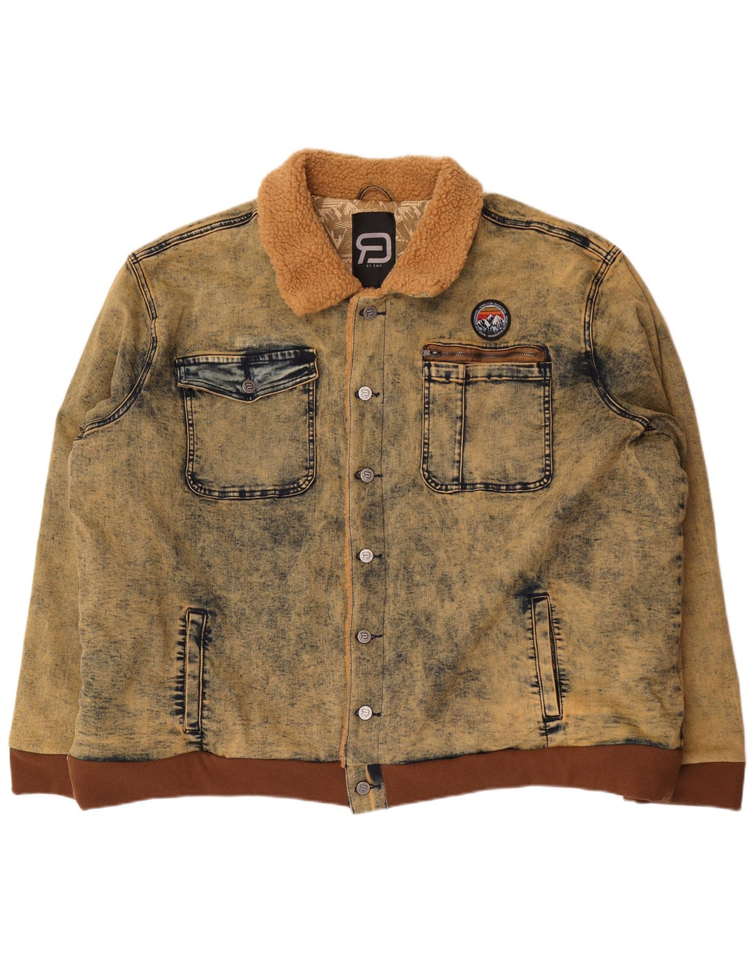 Giacca di jeans da uomo EMP UK 60 5XL Marrone Cotone